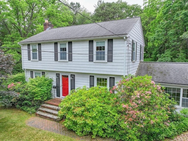 22 Liberty St, Bellingham, MA 02019 - colonial home with a chimney and a shingled roof