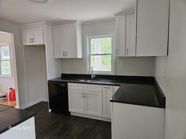 461 N Orange Rd, Athol, MA 01331 - kitchen featuring dishwasher, dark wood-style flooring, and white cabinetry