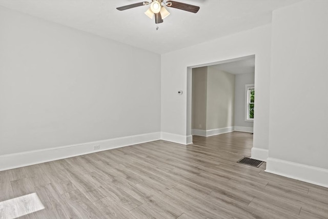 10 Jackson St, Ayer, MA 01432 - empty room with a ceiling fan, wood finished floors, and baseboards