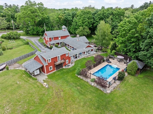 3 Side Hill Rd, Hingham, MA 02043 - view from above of property with a pool area and a forest