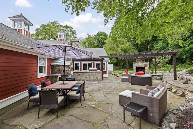 3 Side Hill Rd, Hingham, MA 02043 - view of patio with a pergola and outdoor dining area