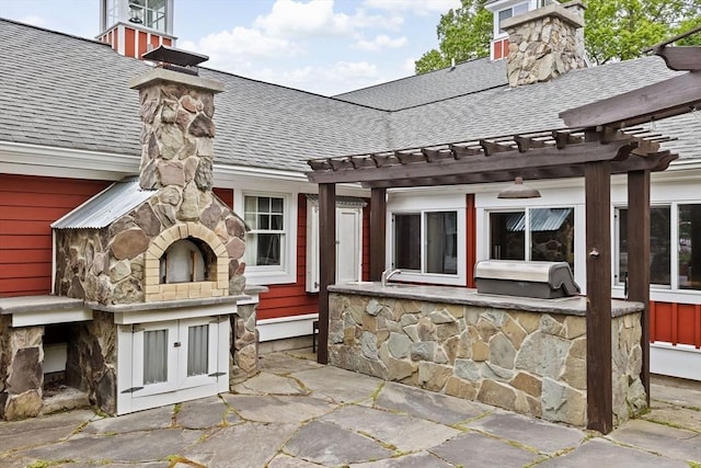 3 Side Hill Rd, Hingham, MA 02043 - view of patio featuring a pergola