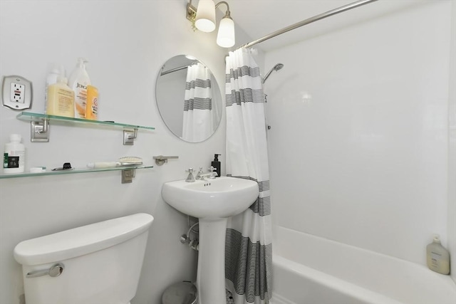 279 Beacon St Unit 1, Boston, MA 02116 - full bathroom with shower / bath combination with curtain and toilet