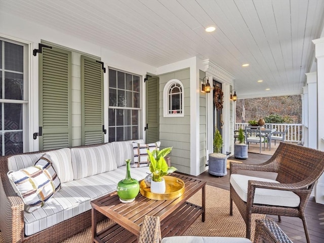 view of patio / terrace featuring covered porch