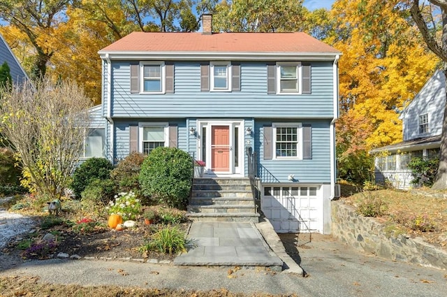 view of front of house with a garage