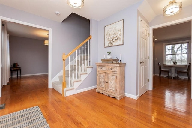 interior space with hardwood / wood-style floors