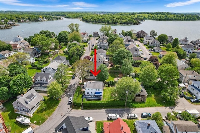 134 Hampton Cir, Hull, MA 02045 - aerial view of residential area featuring a large body of water
