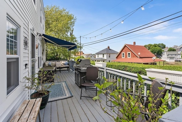 134 Hampton Cir, Hull, MA 02045 - wooden terrace with an outdoor hangout area and a residential view