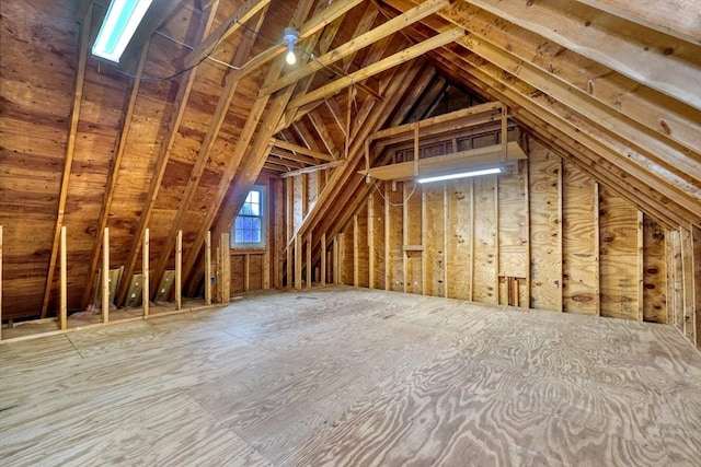 view of unfinished attic