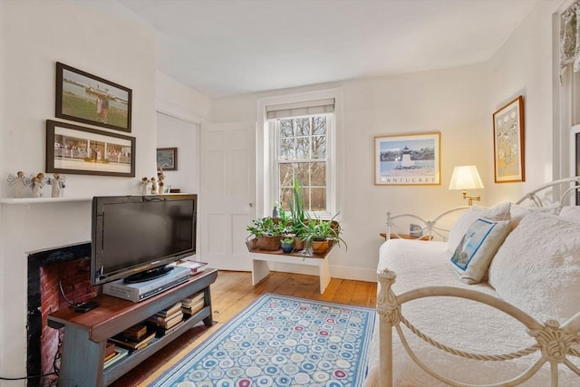 living area featuring hardwood / wood-style floors