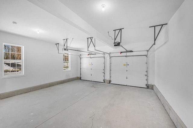 garage featuring baseboards