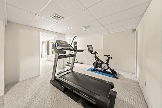 75 Country Way Unit 75, Dartmouth, MA 02748 - exercise area featuring a paneled ceiling and carpet