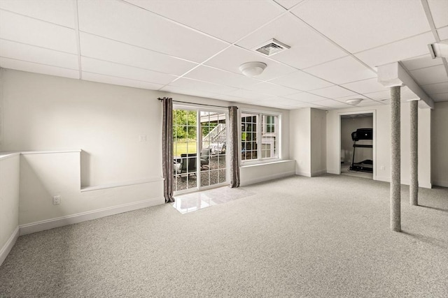 75 Country Way Unit 75, Dartmouth, MA 02748 - basement featuring a paneled ceiling and carpet floors
