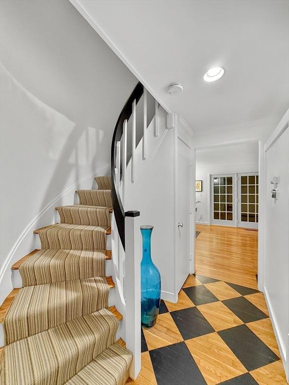 stairway with recessed lighting