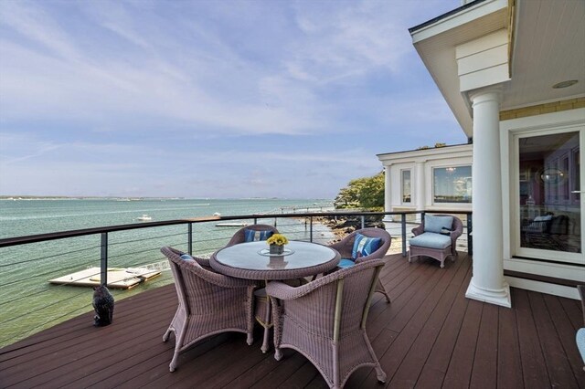 3 Anchorage Ln, Marblehead, MA 01945 - wooden deck featuring a water view