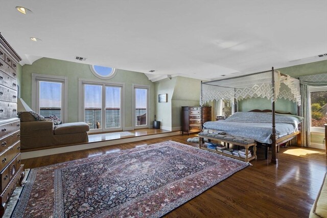 3 Anchorage Ln, Marblehead, MA 01945 - bedroom with wood finished floors, lofted ceiling, and baseboards