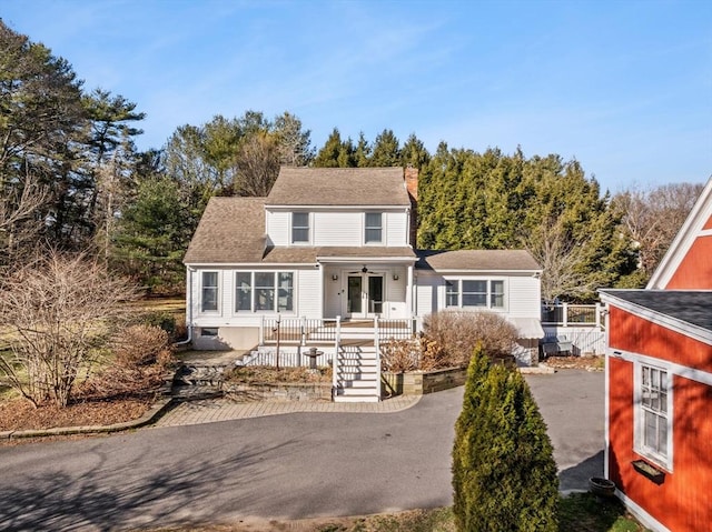 view of front of home with covered porch