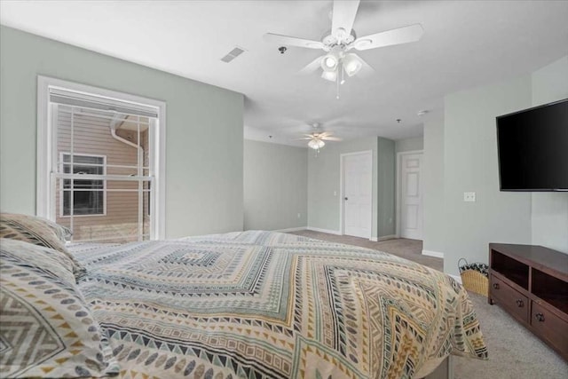 216 Reservoir St Unit 304, Holden, MA 01520 - bedroom with ceiling fan, baseboards, light colored carpet, and visible vents