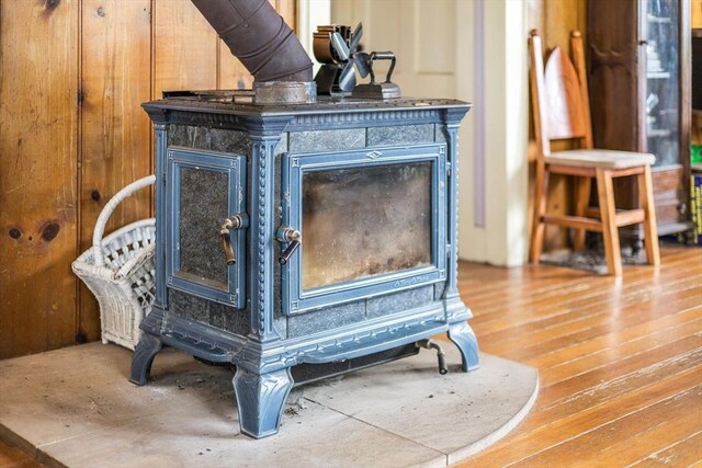 50 Higgins Ln, Wellfleet, MA 02667 - detailed view of a wood stove and wood finished floors