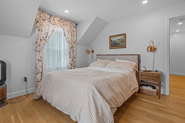 100 Ashland St, Lynn, MA 01905 - bedroom featuring wood finished floors, lofted ceiling, and recessed lighting