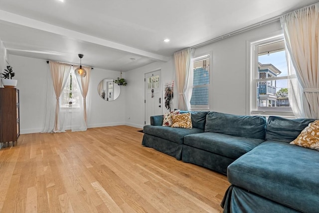 100 Ashland St, Lynn, MA 01905 - living area featuring light wood-style flooring and recessed lighting