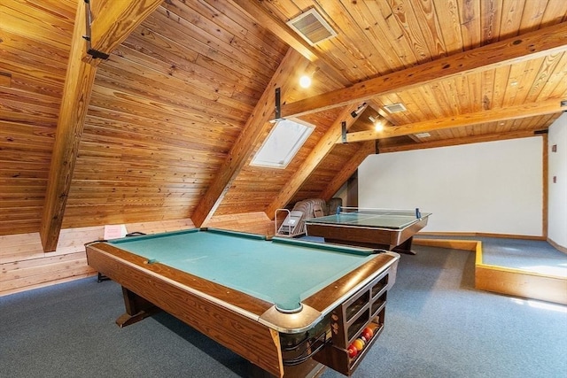 525 Tumbling Hawk Unit 525, Acton, MA 01720 - game room with wood ceiling, pool table, and carpet