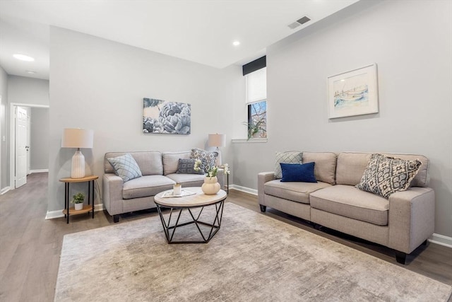 living room featuring hardwood / wood-style floors