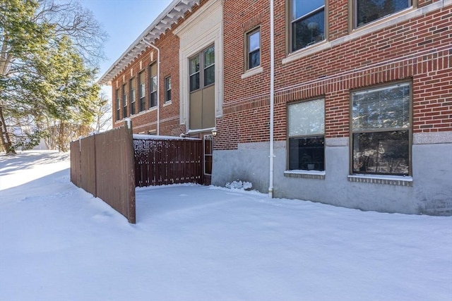 view of snowy exterior