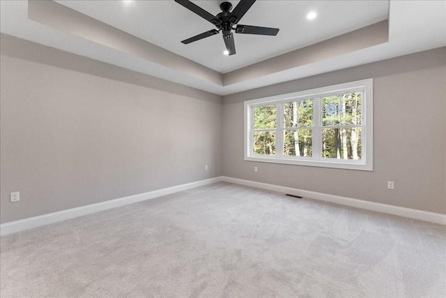 6 Nicols Way Unit 6, Easthampton, MA 01027 - spare room featuring a tray ceiling, light carpet, a ceiling fan, and recessed lighting