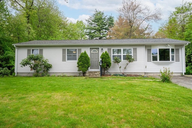215 Pine Acre Rd, Springfield, MA 01129 - ranch-style home with entry steps and a front lawn