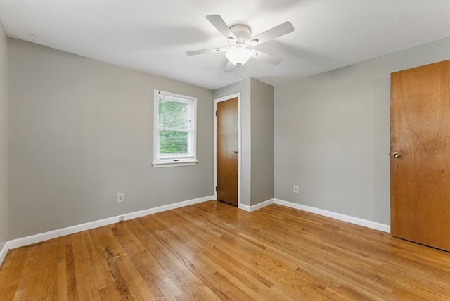 215 Pine Acre Rd, Springfield, MA 01129 - unfurnished bedroom with baseboards, light wood-style flooring, and ceiling fan