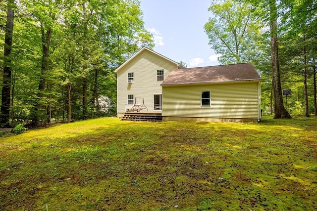 68 Ice Pond Dr, Northampton, MA 01062 - rear view of house with a deck and a lawn