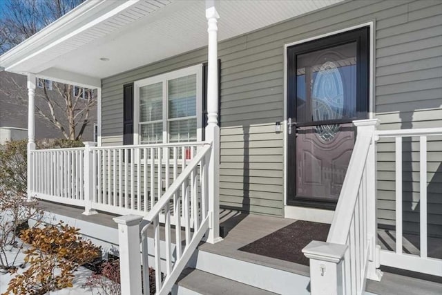 property entrance with a porch