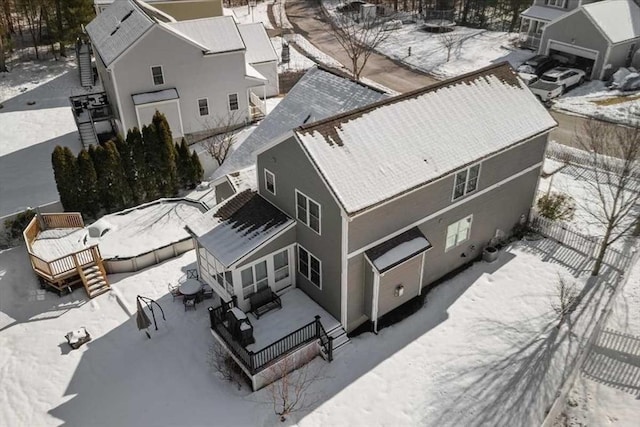 view of snowy aerial view