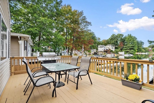 27 Lakeview St, Southwick, MA 01077 - deck with a water view, area for grilling, and outdoor dining space