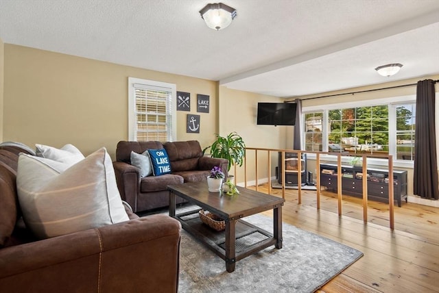 27 Lakeview St, Southwick, MA 01077 - living room with wood-type flooring and a textured ceiling