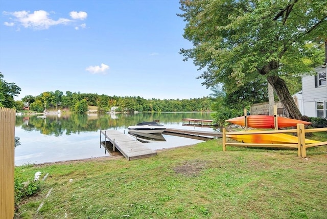 27 Lakeview St, Southwick, MA 01077 - dock area featuring a water view and a yard