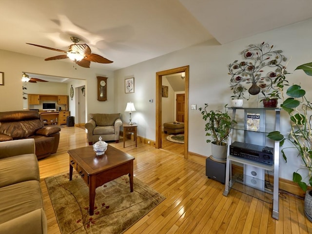 27 Newton Ave, Lynn, MA 01905 - living area featuring ceiling fan and light wood-style floors