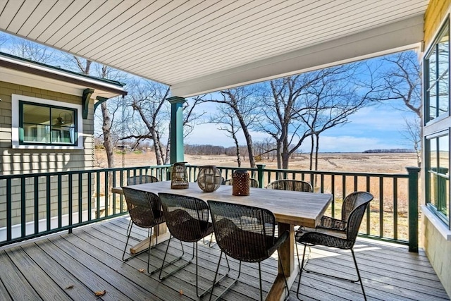 deck featuring outdoor dining space