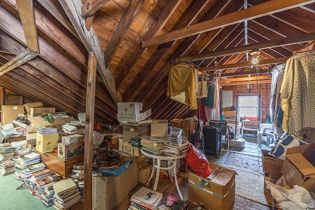 view of unfinished attic