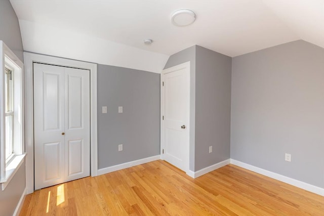 43 Hobart Ter, Braintree, MA 02184 - unfurnished bedroom featuring lofted ceiling, light wood finished floors, and a closet