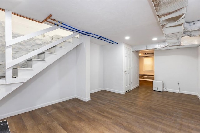 43 Hobart Ter, Braintree, MA 02184 - finished basement featuring recessed lighting, wood finished floors, and stairway