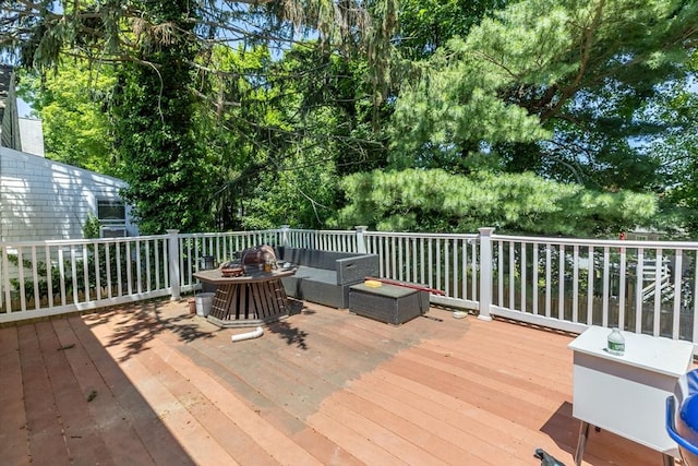 43 Hobart Ter, Braintree, MA 02184 - wooden deck featuring an outdoor living space