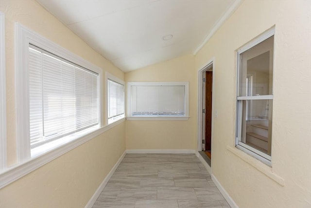 43 Hobart Ter, Braintree, MA 02184 - hallway featuring lofted ceiling and light marble finish flooring