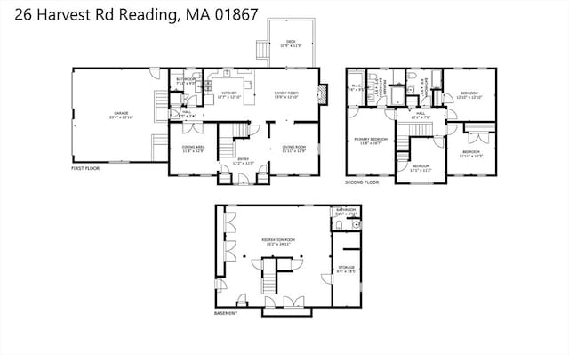 26 Harvest Rd, Reading, MA 01867 - floor plan / room layout