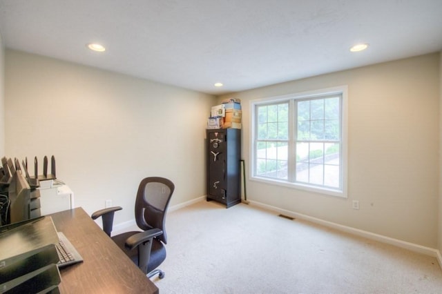 view of carpeted office