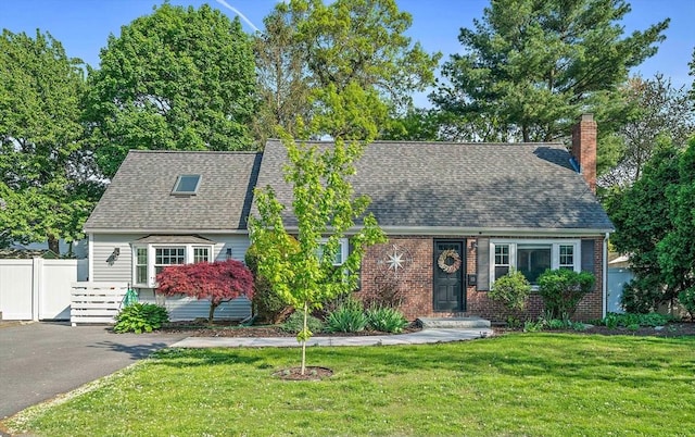 10 Stoughton Rd, Dedham, MA 02026 - cape cod-style house with a chimney, brick siding, and a shingled roof