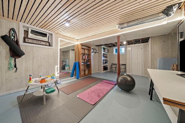 10 Stoughton Rd, Dedham, MA 02026 - exercise area with wood walls