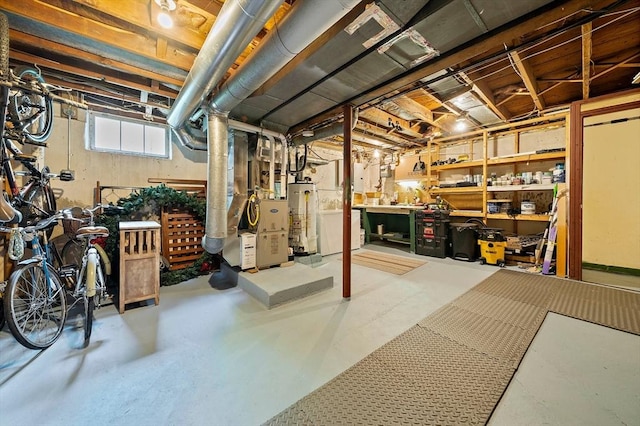 10 Stoughton Rd, Dedham, MA 02026 - below grade area with water heater and washer / clothes dryer