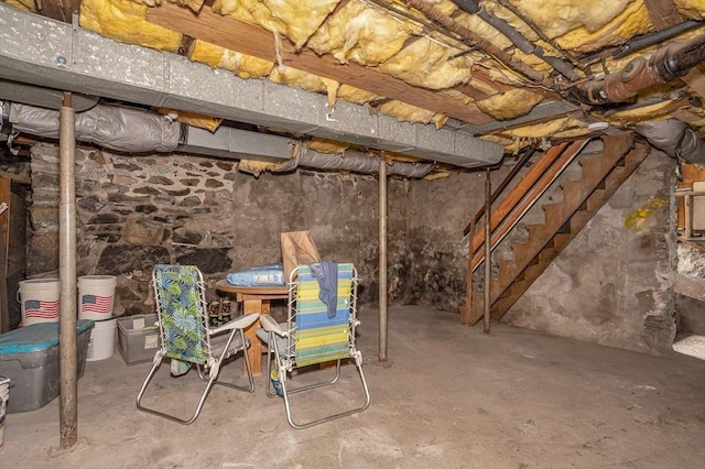 34 May St, Lowell, MA 01850 - unfinished basement featuring stairs